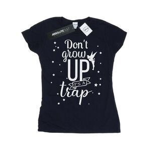Tinkerbell Womens/Ladies Don�'t Grow Up Cotton T-Shirt / Navy Blue